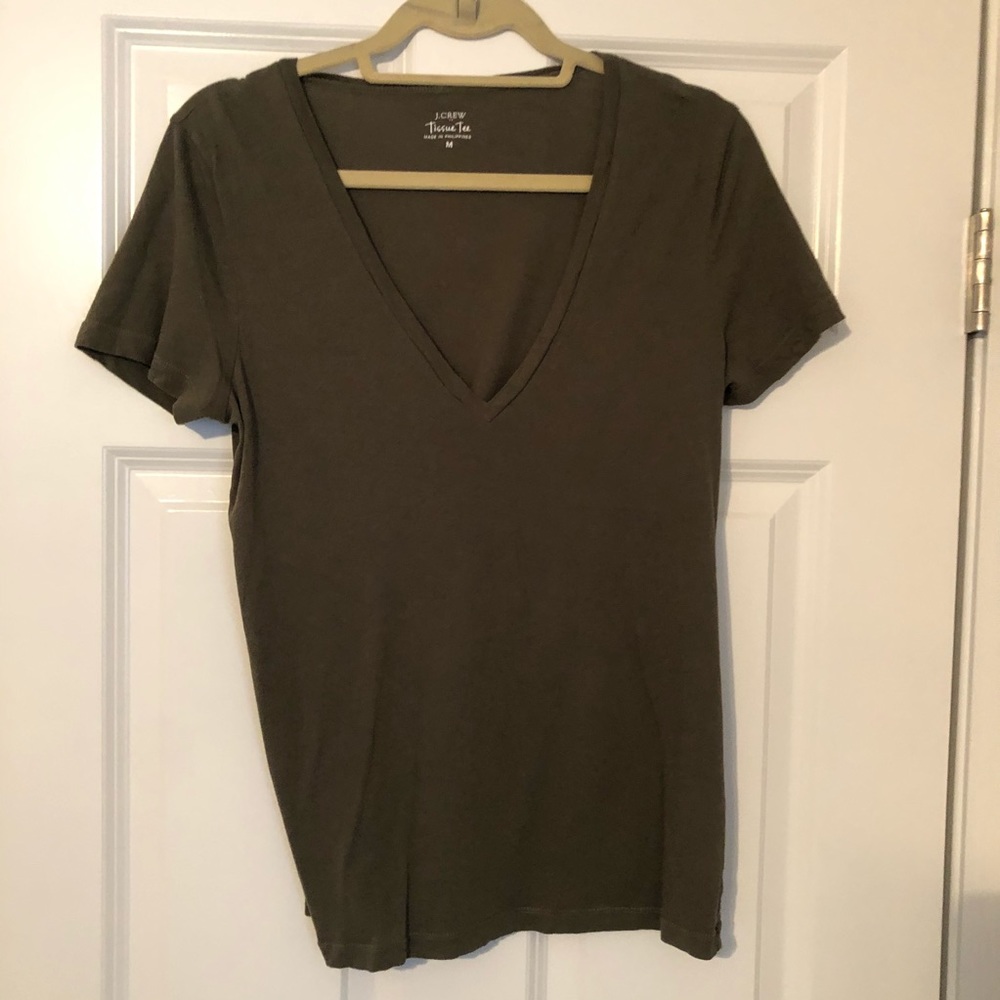 Olive Green V-Neck - JCrew